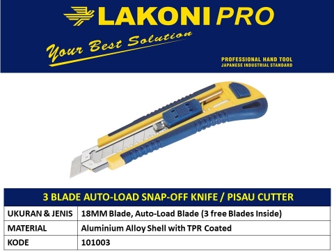 3 BLADE AUTO-LOAD KNIFE/PISAU CUTTER